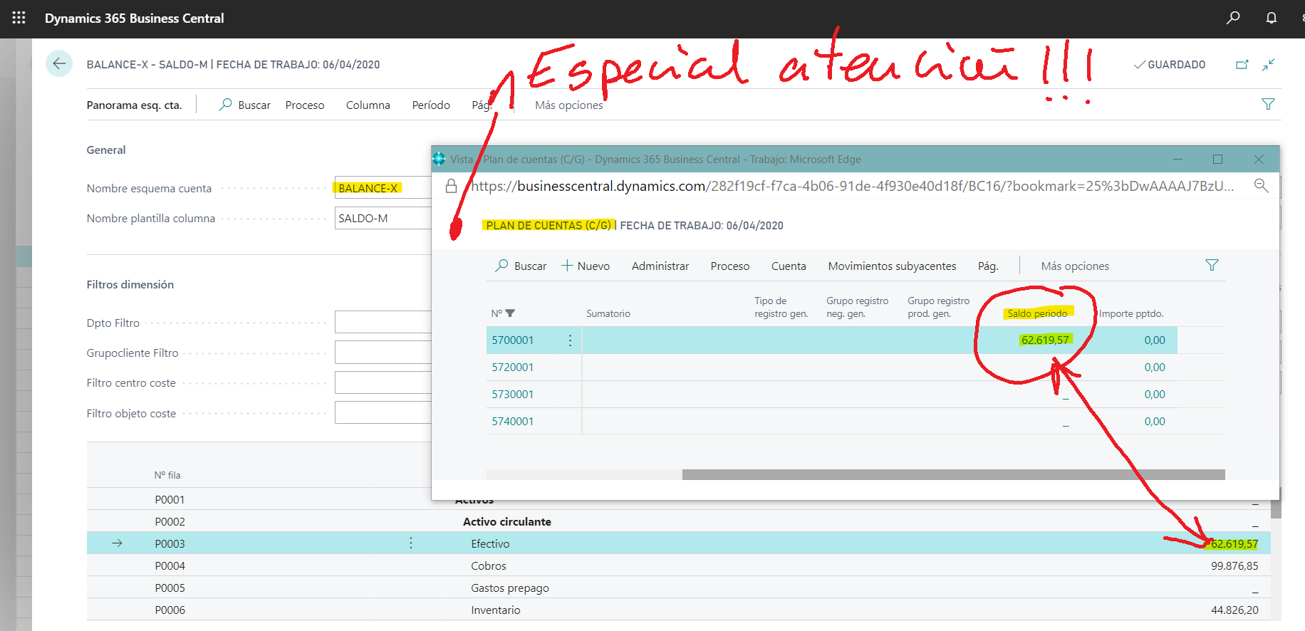 Los esquemas de cuentas y vistas de análisis en Business Central.